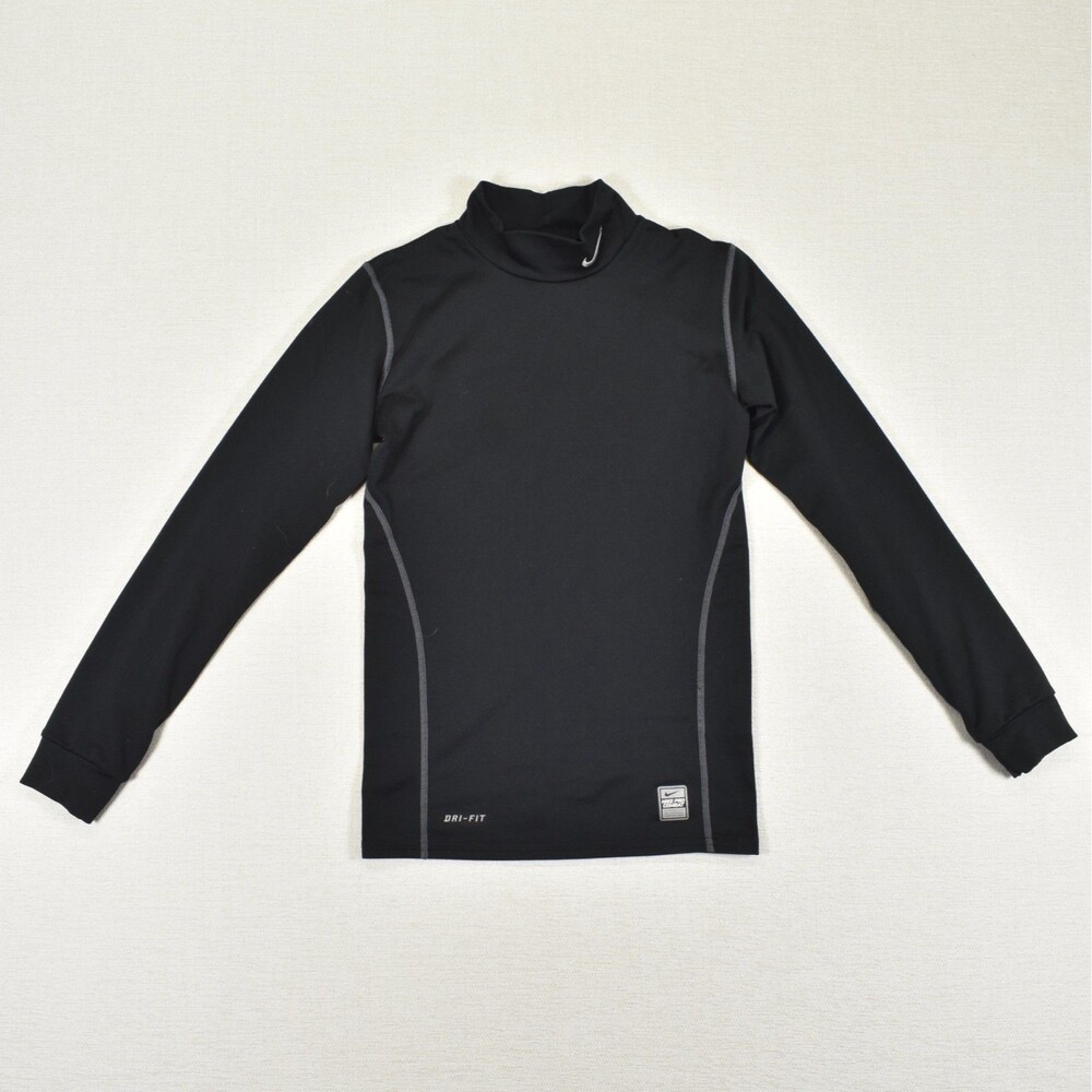 Nike Pro Combat Boys Medium Compression Shirt Long Sleeve Black Cold Weather